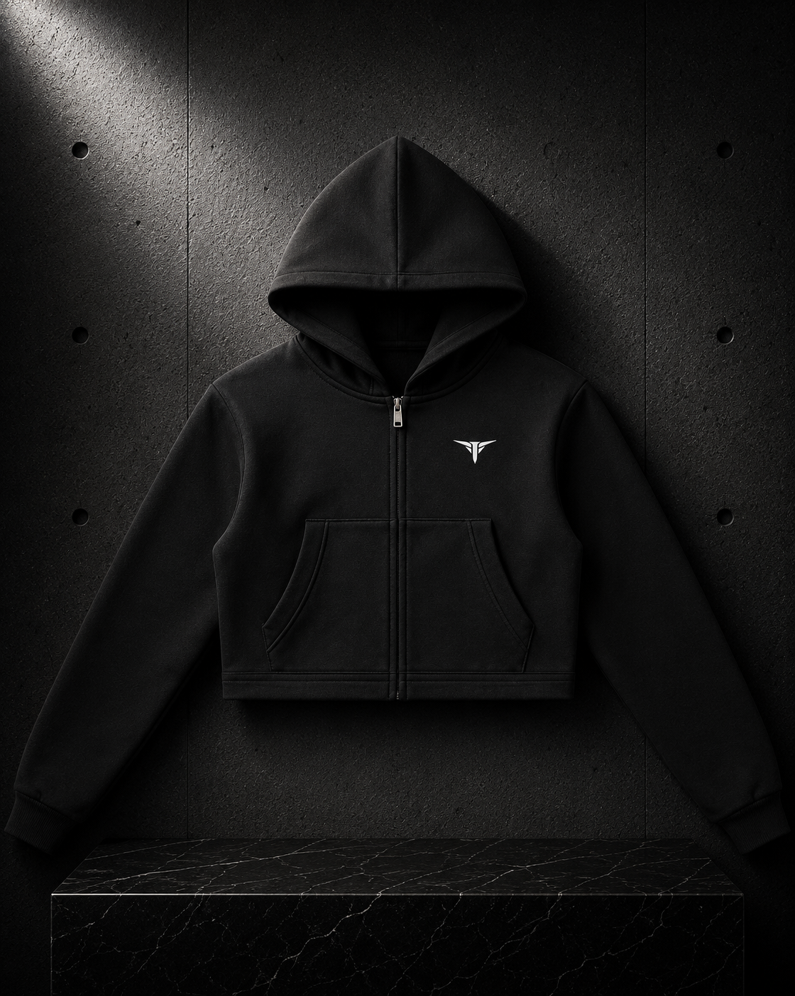 Performance Cropped Zip-Up Hoodie